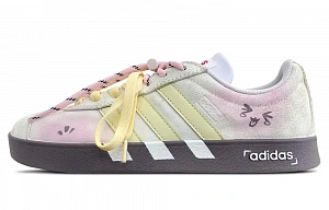 Adidas VL COURT 2.0 Wear resistant And Lightweight Low top Skateboard Shoes Unisex Beige Pink