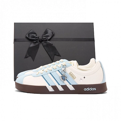 Adidas Vl Court Classic Coverage Abrasion Resistant Low top Skateboard Shoes Unisex Blue White