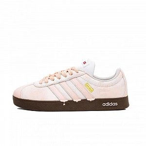 Adidas VL COURT 2.0 Cute Cream Puff Abrasion Resistant Low Top Skateboard Shoes Unisex Pink