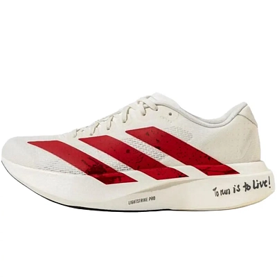 Adidas Adizero Evo SL Abrasion Resistant Low top Running Shoes Men's White Red Black