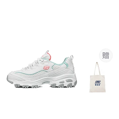 Skechers D'LITES 1.0 Low top Chunky Sneakers Women's White Red