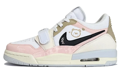 Jordan Legacy 312 Gummies Bears Cushioning Slip Resistant Low Top Vintage Basketball Shoes GS Pink White