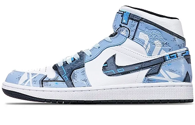 Jordan Air Jordan 1 Mid Island Green Mid Top Vintage Basketball Shoes Men's Haze Gray