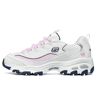 Skechers D'LITES 1.0 Little White Bear Slip Resistant And Breathable Coverage Low Top Chunky Sneakers Women's White