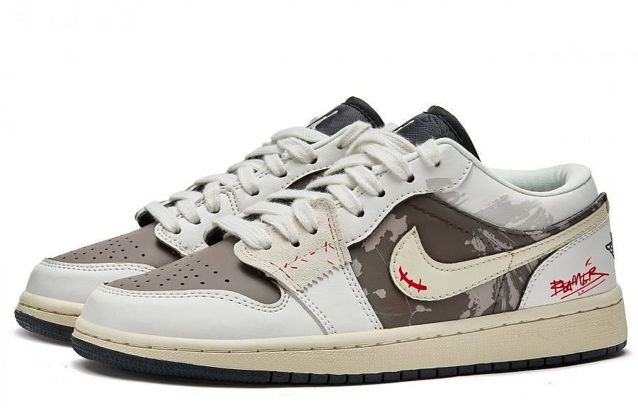 Jordan Air Jordan 1 Da Vinci Custom Anti Gravity Slip Resistant Low Top Vintage Basketball Shoes Women's Brown Green купить в интернет-магазине Yoocart с быстрой доставкой по России.