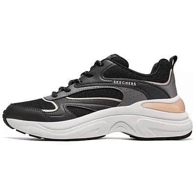 Skechers Street Supportive And Elastic Low Top Running Shoes Women's Black Pink