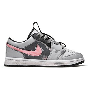 Jordan Air Jordan 1 Vintage Basketball Shoes Men's Low top Gray/Pink 1 4167453