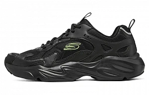 Skechers Stamina Airy D'LITES Abrasion Resistant Cushioning Breathable Low Top Chunky Sneakers Men's Black
