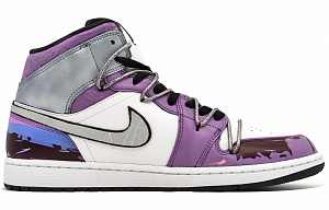 Jordan Air Jordan 1 Abrasion Resistant Breathable Mid top Vintage Basketball Shoes Men's Cyber Purple 1 4167566