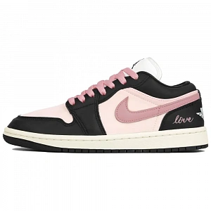 Jordan Air Jordan 1 Low Cushioned Slip-Resistant Low-Top Vintage Basketball Shoes Women's Black Pink
