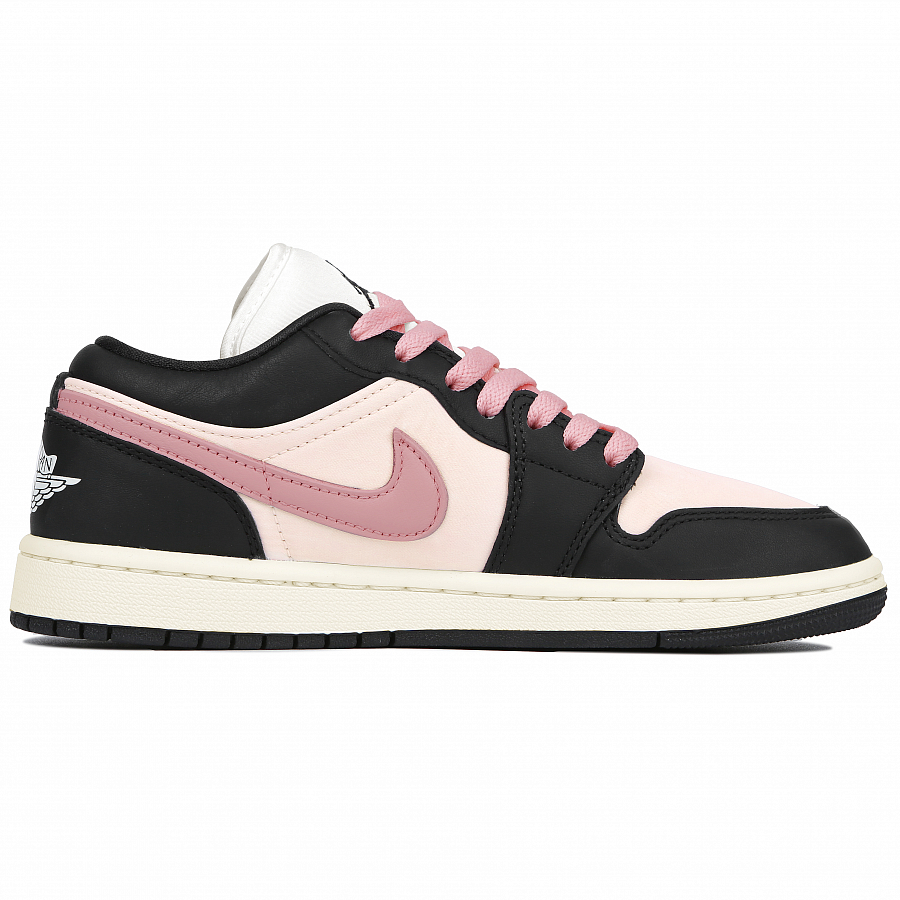 Jordan Air Jordan 1 Low Cushioned Slip-Resistant Low-Top Vintage Basketball Shoes Women's Black Pink купить в интернет-магазине Yoocart с быстрой доставкой по России.