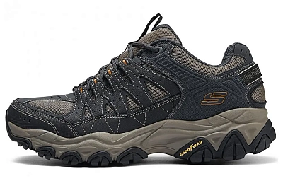 Skechers Breathable And Lightweight Low top Hiking Shoes Men's Black Green