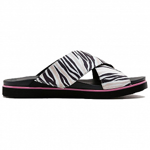 Skechers Rubber Sole Slide Slippers Women's Black White 1 4167757