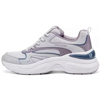 Skechers Street Supportive And Elastic Low Top Running Shoes Women's Gray/Multicolor