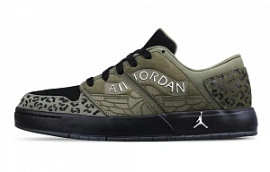 Jordan Nu Retro 1 Anti-Slip Wear-Resistant Low-Top Skateboard Shoes Men's Olive Green