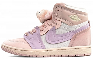 Jordan Air Jordan 1 Abrasion Resistant Slip Resistant High top Vintage Basketball Shoes Women's Pink Purple