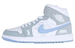 Jordan Air Jordan 1 Mid-Top Vintage Basketball Shoes Women's Ice Blue
