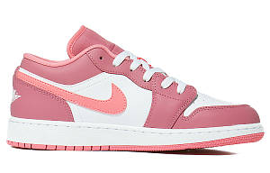 Jordan Air Jordan 1 Low Wear-Resistant Slip-Resistant Low-Top Vintage Basketball Shoes GS Pink White 1 4167964