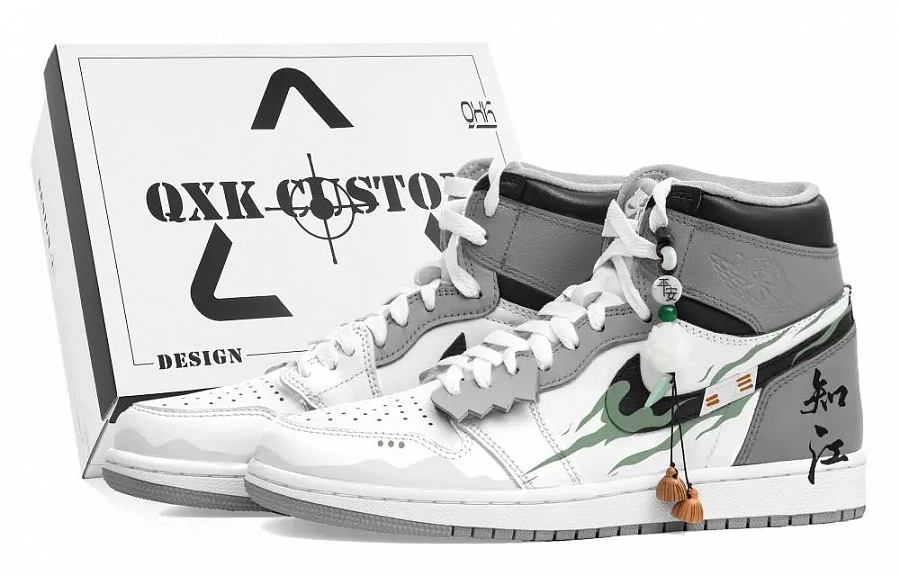 Jordan Air Jordan 1 Cushioning Anti-Slip And Wear-Resistant High-Top Vintage Basketball Shoes Unisex White Gray купить в интернет-магазине Yoocart с быстрой доставкой по России.