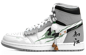 Jordan Air Jordan 1 Cushioning Anti-Slip And Wear-Resistant High-Top Vintage Basketball Shoes Unisex White Gray 1 4167971