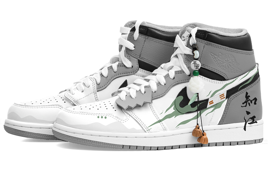 Jordan Air Jordan 1 Cushioning Anti-Slip And Wear-Resistant High-Top Vintage Basketball Shoes Unisex White Gray купить в интернет-магазине Yoocart с быстрой доставкой по России.