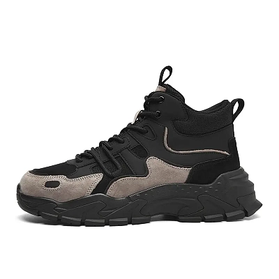 JEEP SPIRIT Height Increasing, Abrasion Resistant, Breathable, Waterproof Short Outdoor Boots Men's Graphite Black