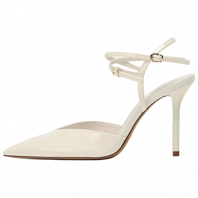 ZARA Slim Heel High Heels 10cm Women's White