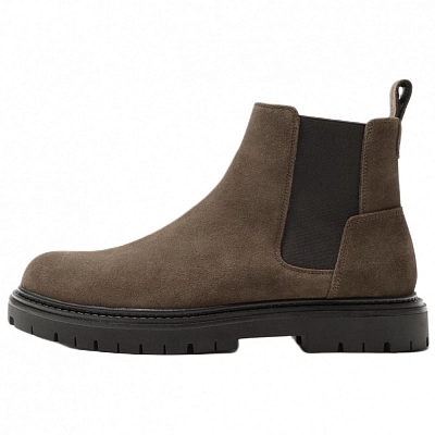 ZARA Short Chelsea Boots Men's Taupe