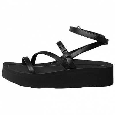 HERMES Liberte One Strap Sandals Women's Black