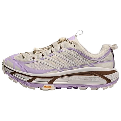 HOKA ONE ONE Mafate Three 2 Cushioning, Abrasion Resistant, Breathable, Lightweight Running Shoes Unisex White Purple