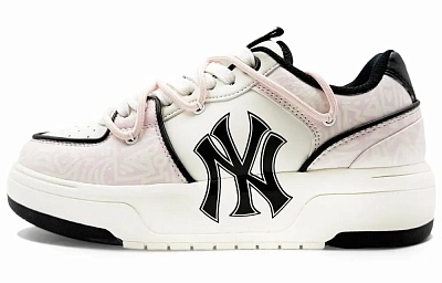 MLB Chunky Liner Abrasion Resistant Low top Skateboard Shoes Unisex Pink White