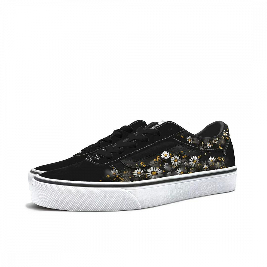 Vans Ward Abrasion Resistant Low top Skateboard Shoes Women's Black White купить в интернет-магазине Yoocart с быстрой доставкой по России.