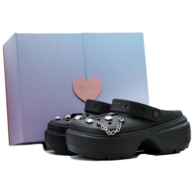 Crocs Stomp Gender Pins Clogs Unisex Black