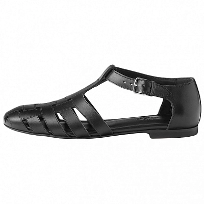 HERMES Mosaique Roman Sandals Women's Black