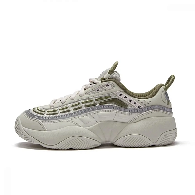 FILA FUSION FIRE Flame Shoes Low Top Vintage Basketball Shoes Men's Silver Gray