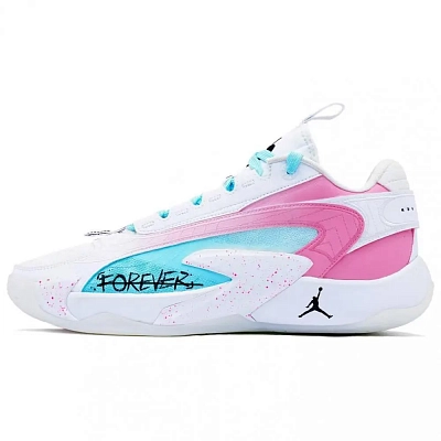 Jordan Luka 2 Lukaku Cushioned Anti-Slip And Wear-Resistant Lightweight Low-Top Basketball Shoes Men's Pink Blue