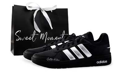 Adidas Neo Courtbeat Drippy Business Suit Gang Abrasion Resistant Low top Skateboard Shoes Unisex Black Silver