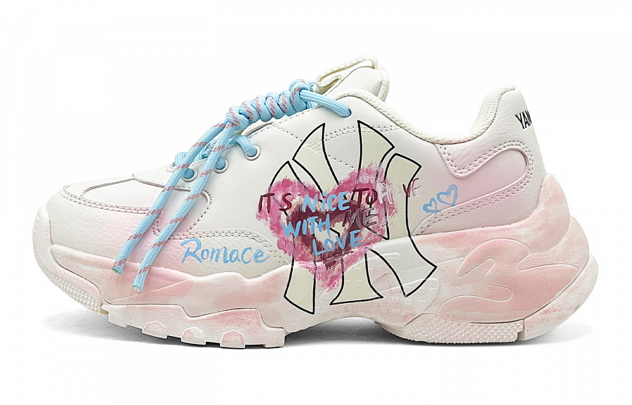 MLB Big Ball Chunky Romantic Treat, Neon Heart Floss Low top Chunky Sneakers Unisex Pink Blue купить в интернет-магазине Yoocart с быстрой доставкой по России.
