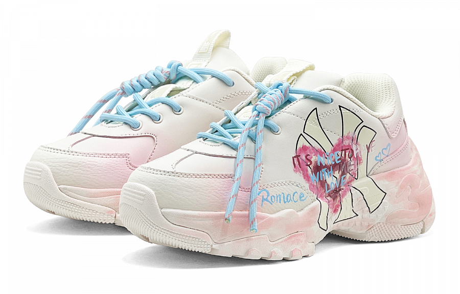MLB Big Ball Chunky Romantic Treat, Neon Heart Floss Low top Chunky Sneakers Unisex Pink Blue купить в интернет-магазине Yoocart с быстрой доставкой по России.
