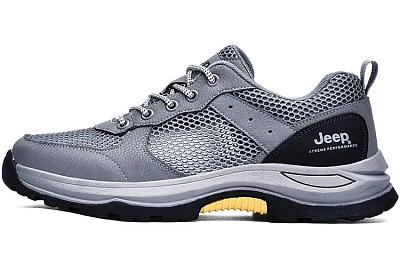 Jeep Cushioning, Slip Resistant, And Abrasion Resistant Low Top Outdoor Shoes Men's Gray
