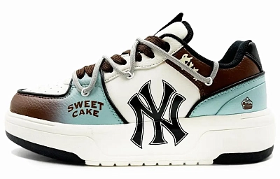 MLB Chunky Liner Abrasion Resistant Low top Skateboard Shoes Unisex Brown Blue