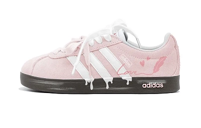 Adidas Neo VL Court 2.0 Feather Bridge Promise Love Low Top Skateboard Shoes Unisex Pink White