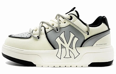 MLB Chunky Liner Abrasion Resistant Low top Skateboard Shoes Unisex Beige Gray