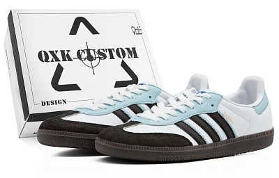 Adidas Samba Skateboard Shoes Unisex Low top Black/White/Blue