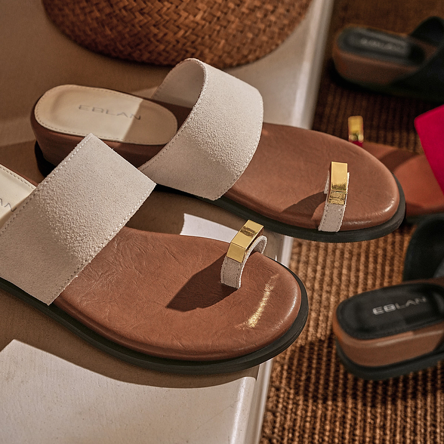 EBLAN Slide Slippers Women's Beige Brown купить в интернет-магазине Yoocart с быстрой доставкой по России.