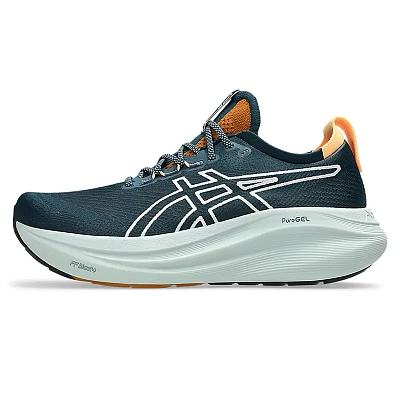 Asics GEL NIMBUS 27 Cushioning, Wear Resistant Low Top Marathon Long Distance Running Shoes Men's Blue White