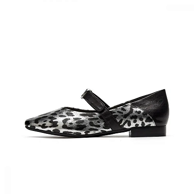 EBLAN Chunky Heel Mary Jane Shoes Women's Silver