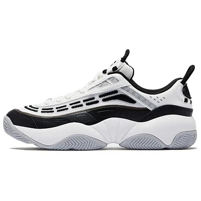 FILA FUSION FIRE Flame Shoes Abrasion Resistant Low Top Vintage Basketball Shoes Men's Black White
