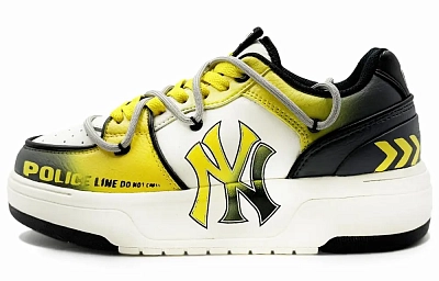 MLB Chunky Liner Abrasion Resistant Low top Skateboard Shoes Unisex Yellow Gray