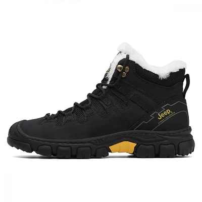 Jeep Durable Warm Mid-Top Outdoor Shoes Men's Black